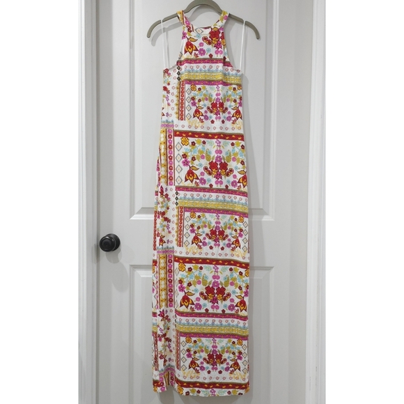 H&M Coachella Collab Floral Halter Festival Boho Maxi Dress, Nwt, Size 4 - Picture 2 of 11